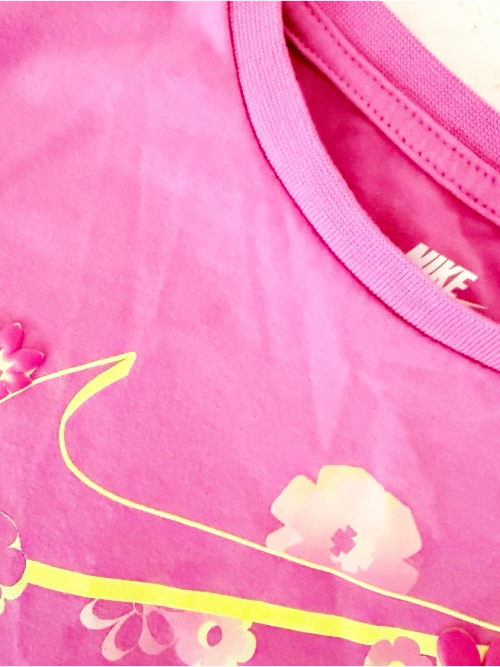 Nike 4T Kids Girls Pink Floral Swoosh Casual Dress - Picture 3 of 4
